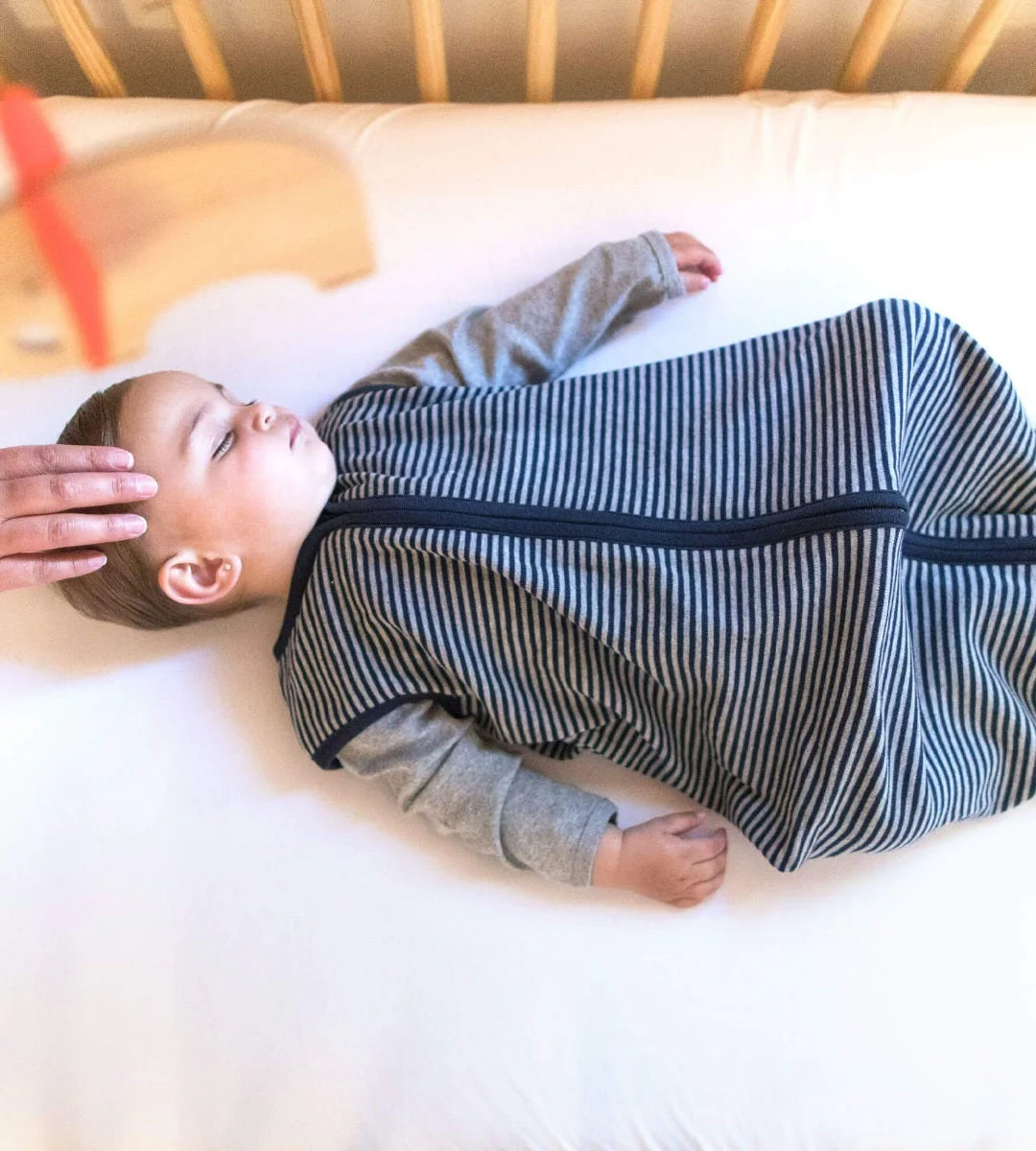 Classic Stripe Organic Beekeeper™ Wearable Baby Blanket - Image 2