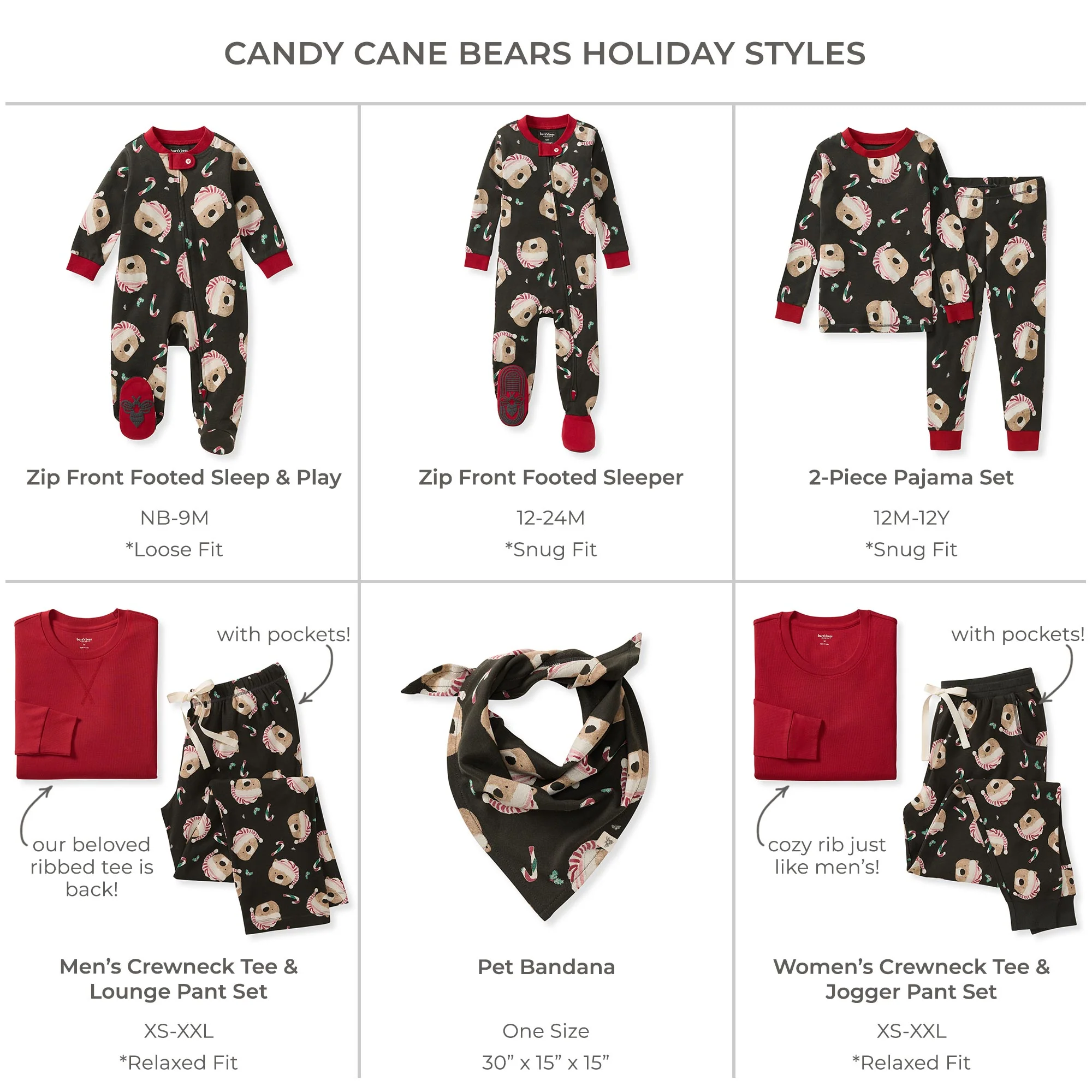 Candy Cane Bears Matching Family Pajamas - Image 8