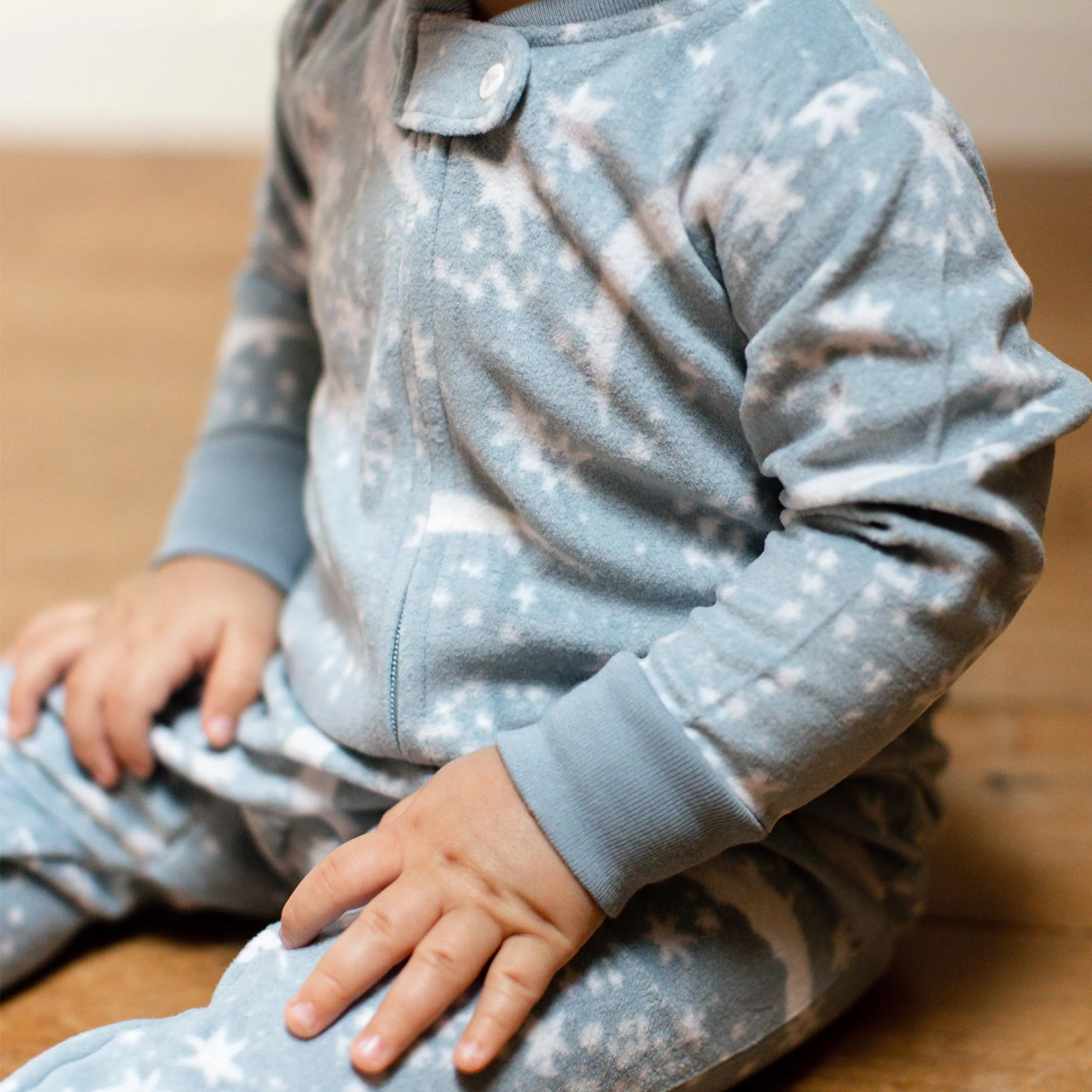 Celestial Moon polarbee™ Repreve® Microfleece Pajamas - Mountain Blue - Image 7