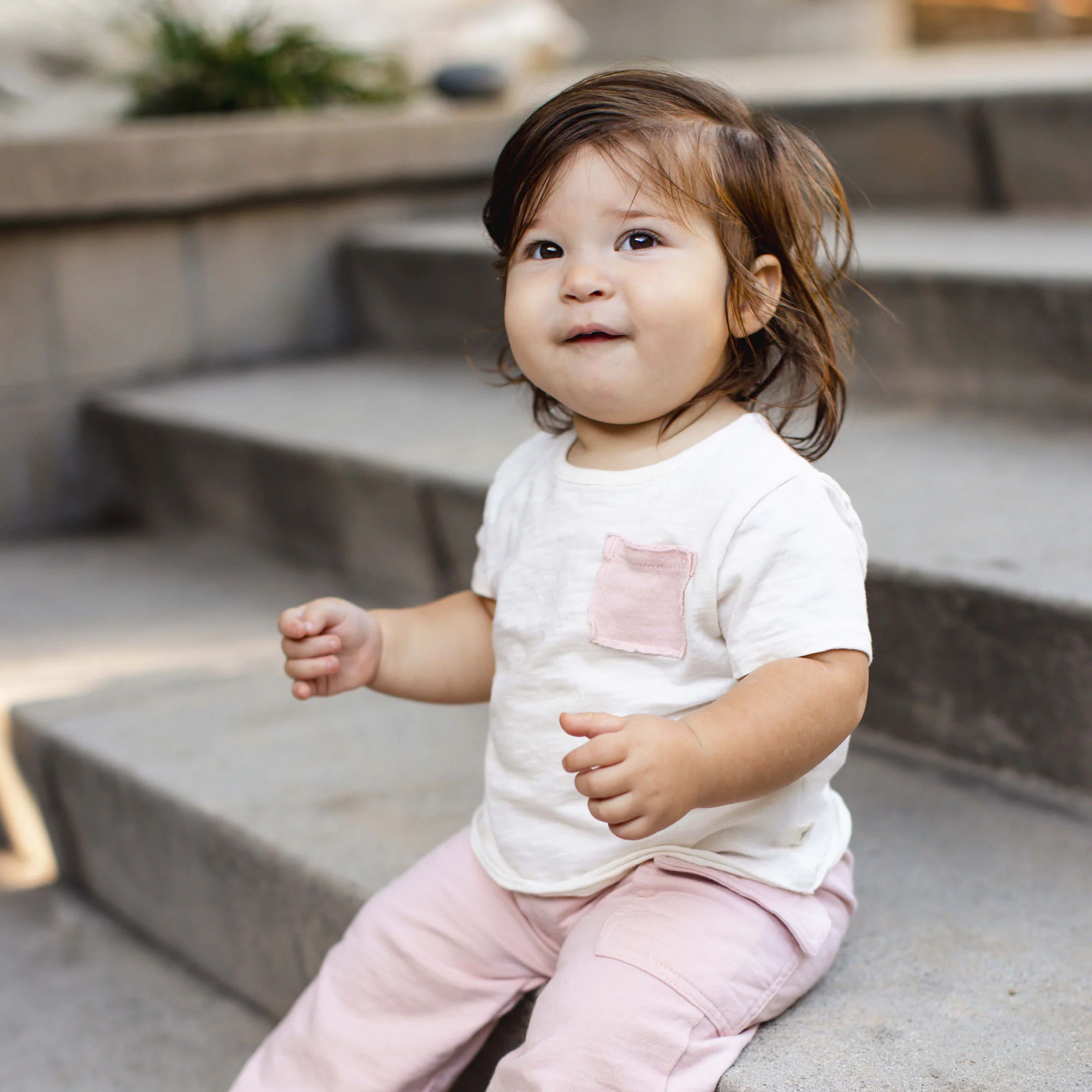 Girl Slub Pocket Tee & Pants Set - Image 2