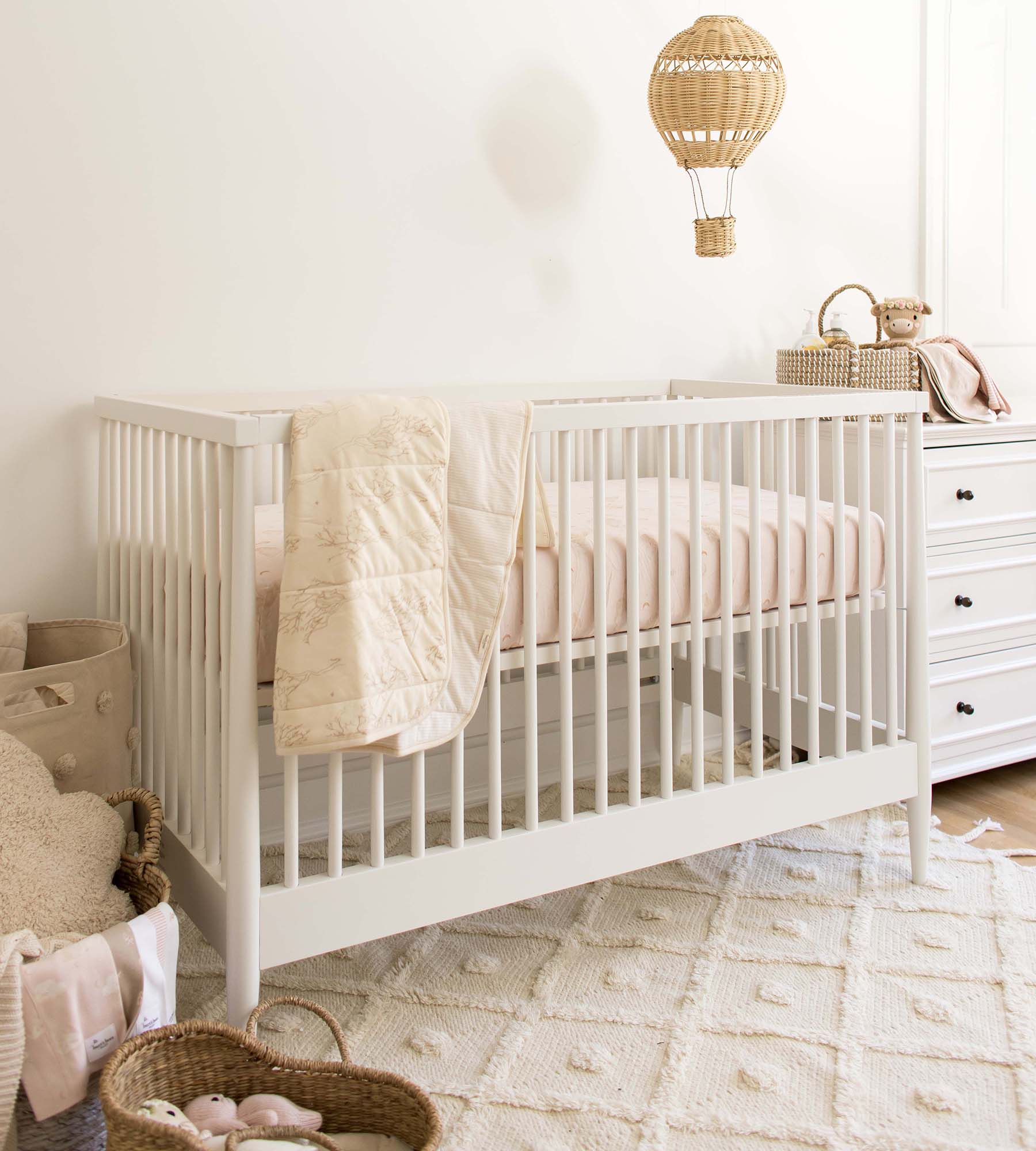 Good Night Sky Organic Cotton Crib Sheets Set of 2 - Limestone - Image 3