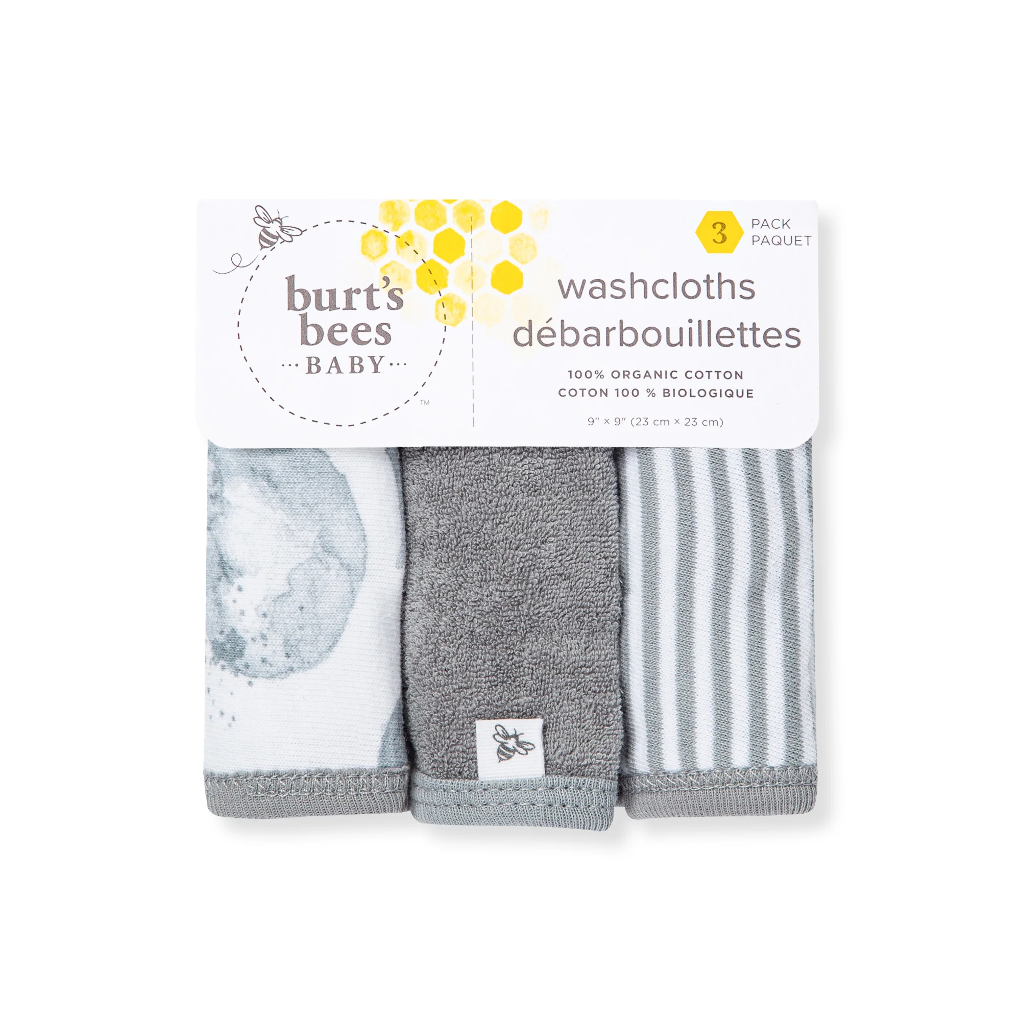 Hello Moon Organic Cotton Knit Terry Washcloths 3 Pack - Image 2