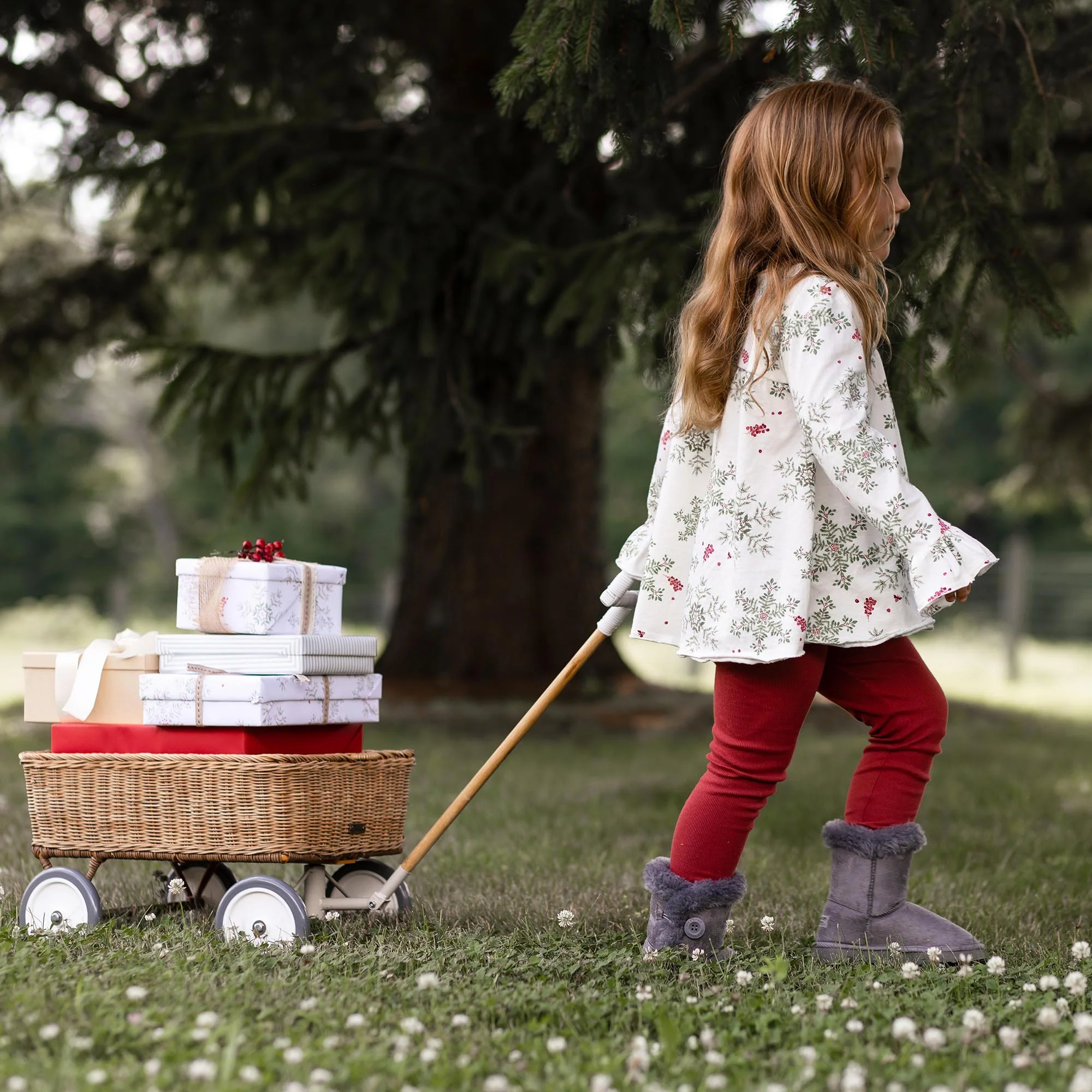 Holiday Snowflakes Organic Tunic & Pants Set - Image 12