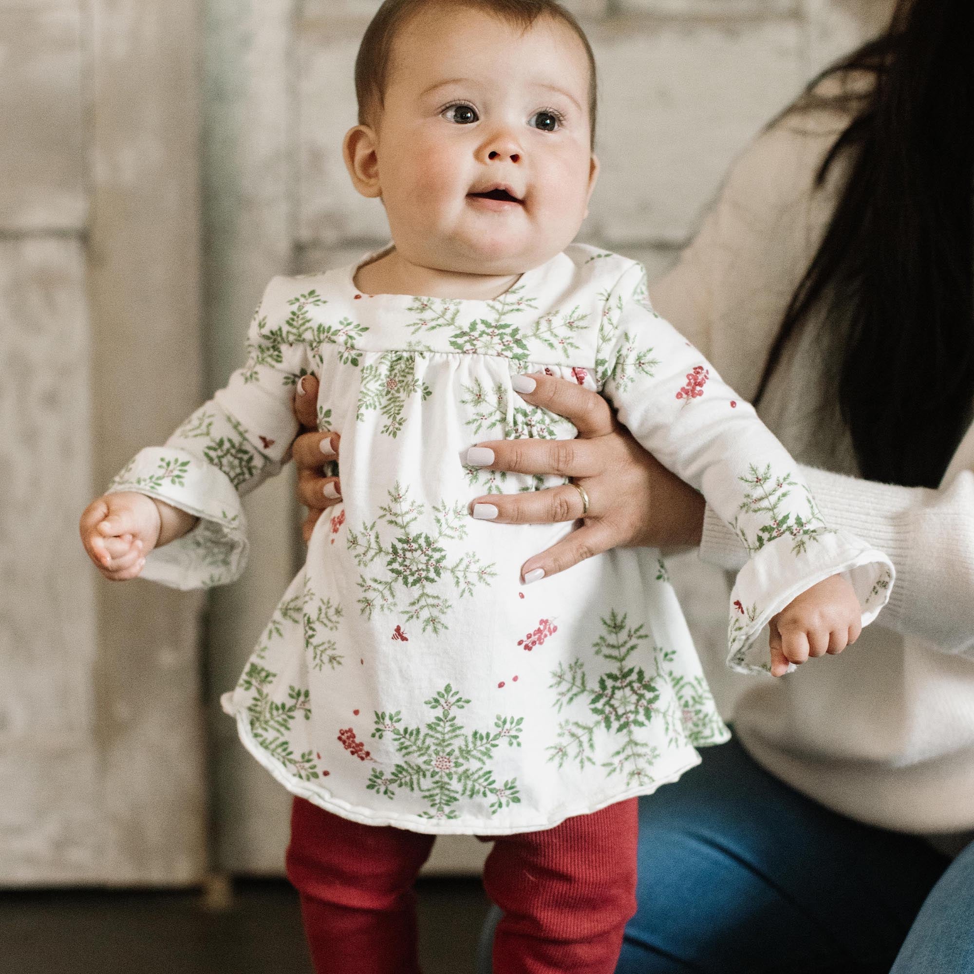 Holiday Snowflakes Organic Tunic & Pants Set - Image 2