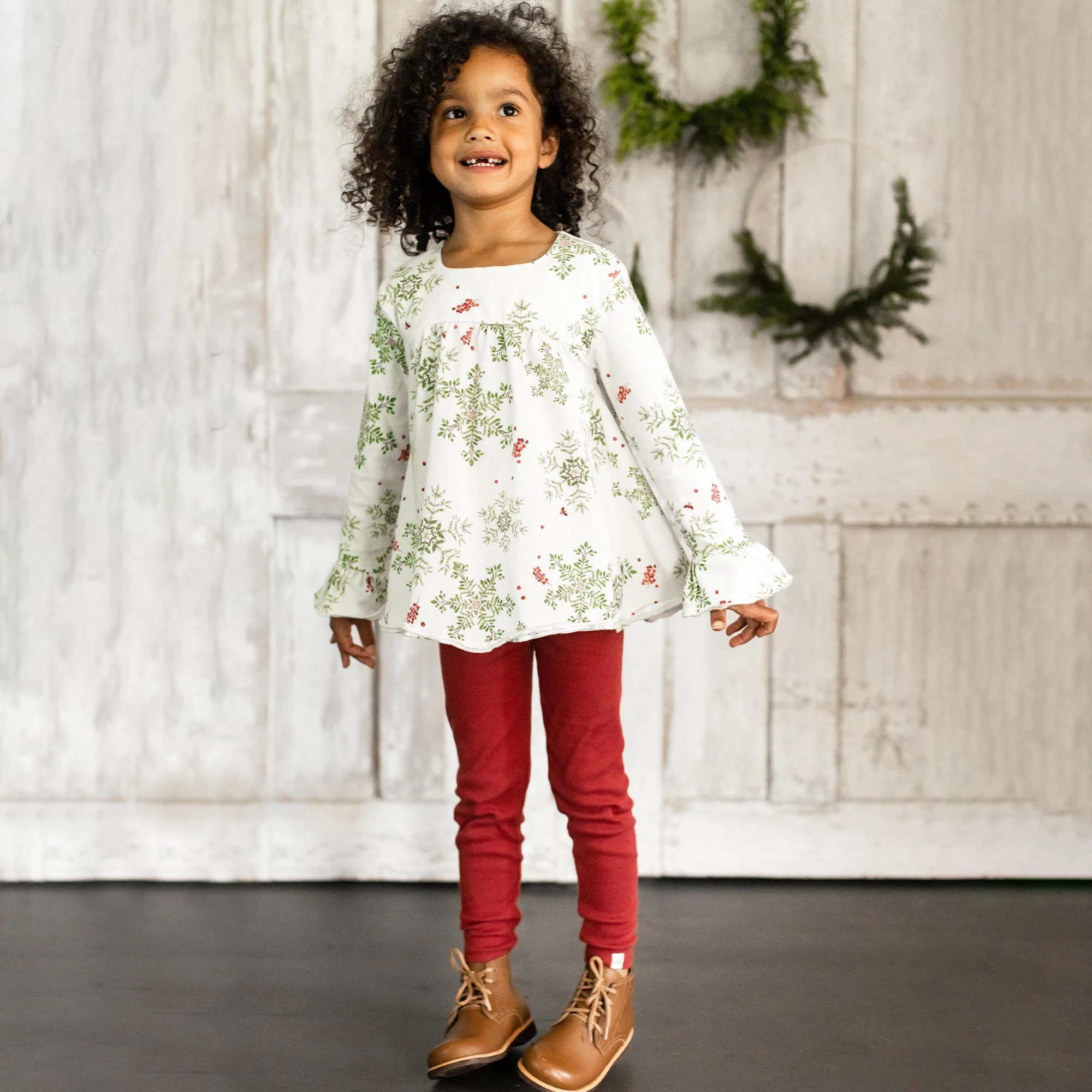 Holiday Snowflakes Organic Tunic & Pants Set - Image 8