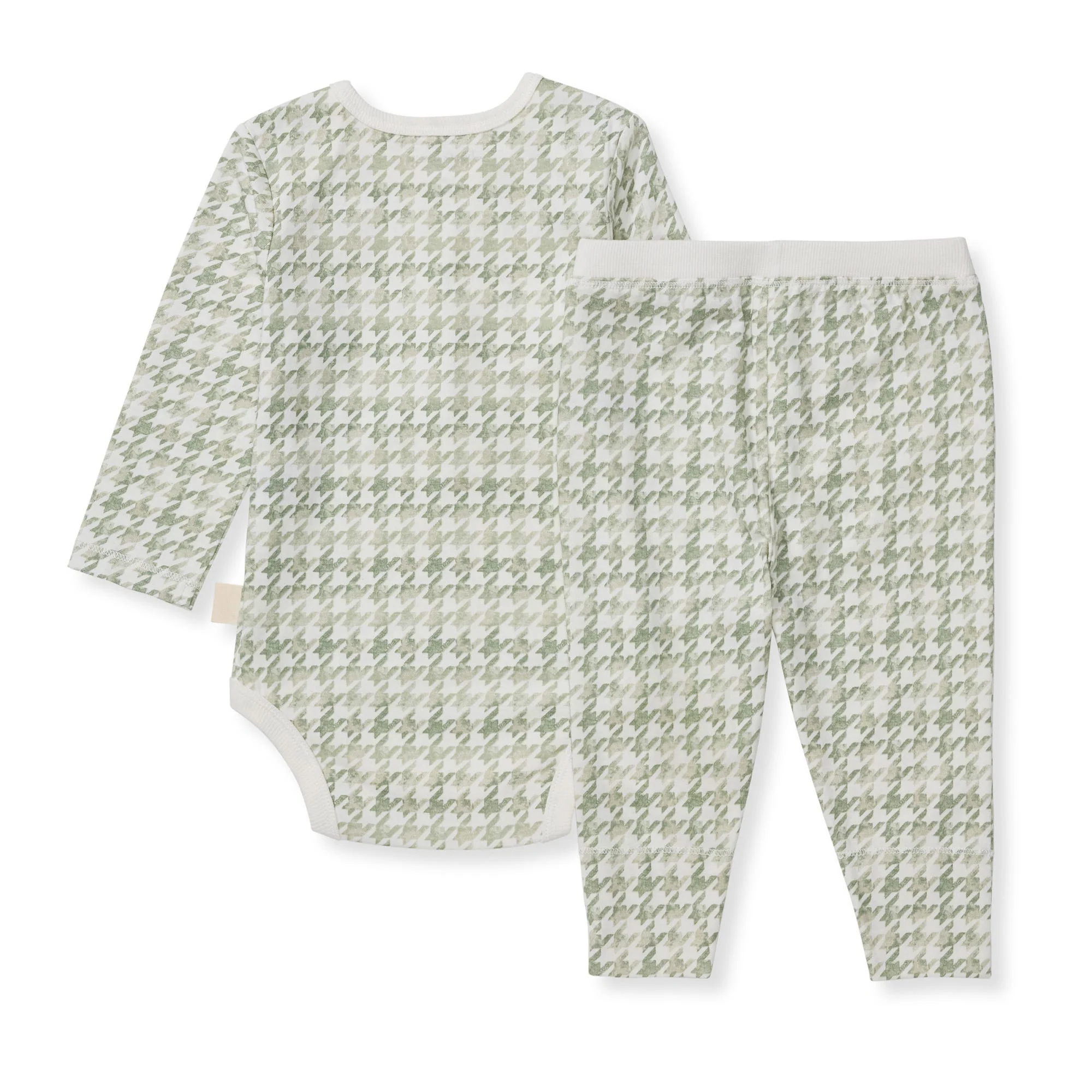 Houndstooth Neutral Bodysuit & Pant Set - Image 3