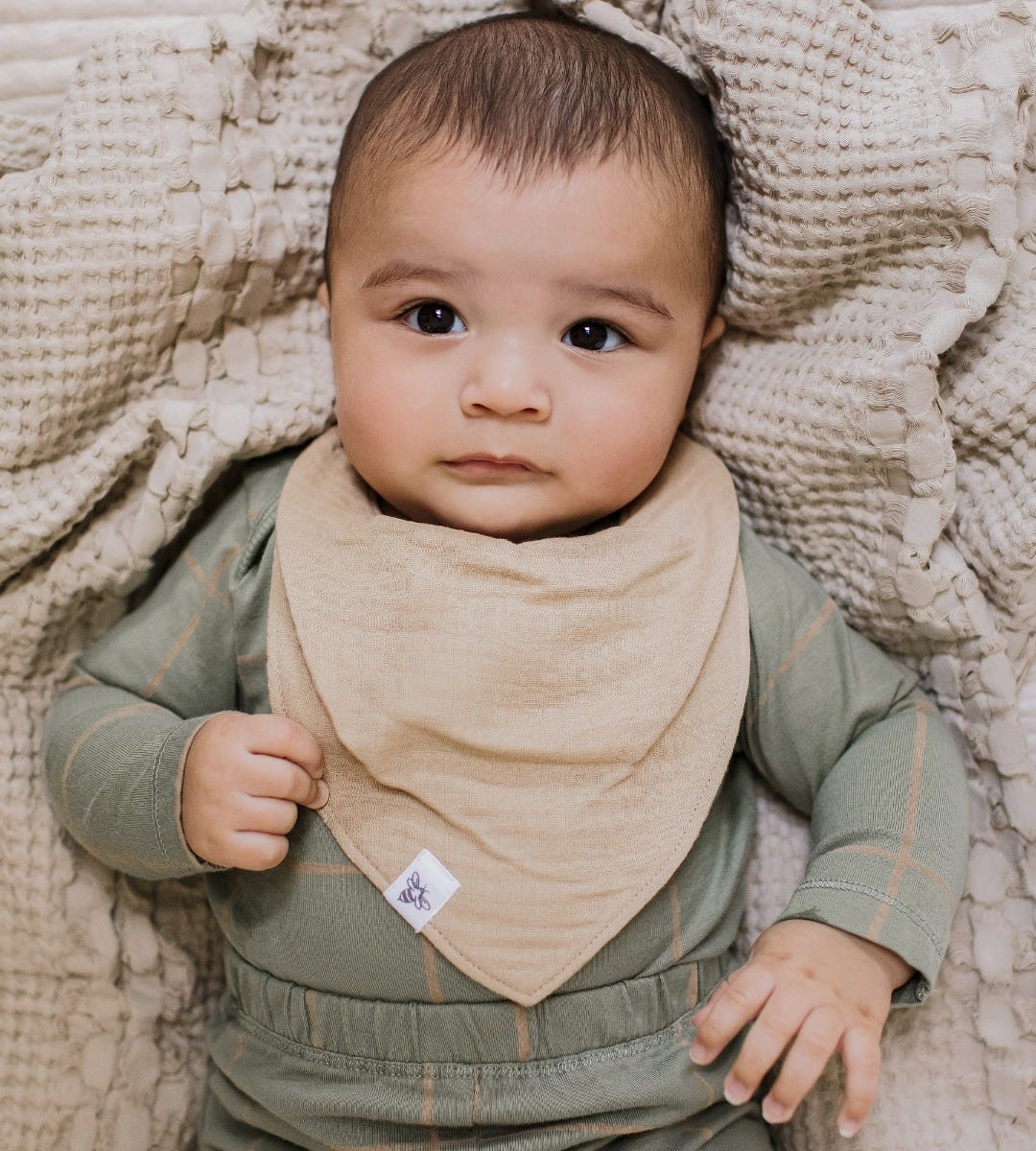 Organic Muslin Baby Bandana Bibs - Ash - Image 5
