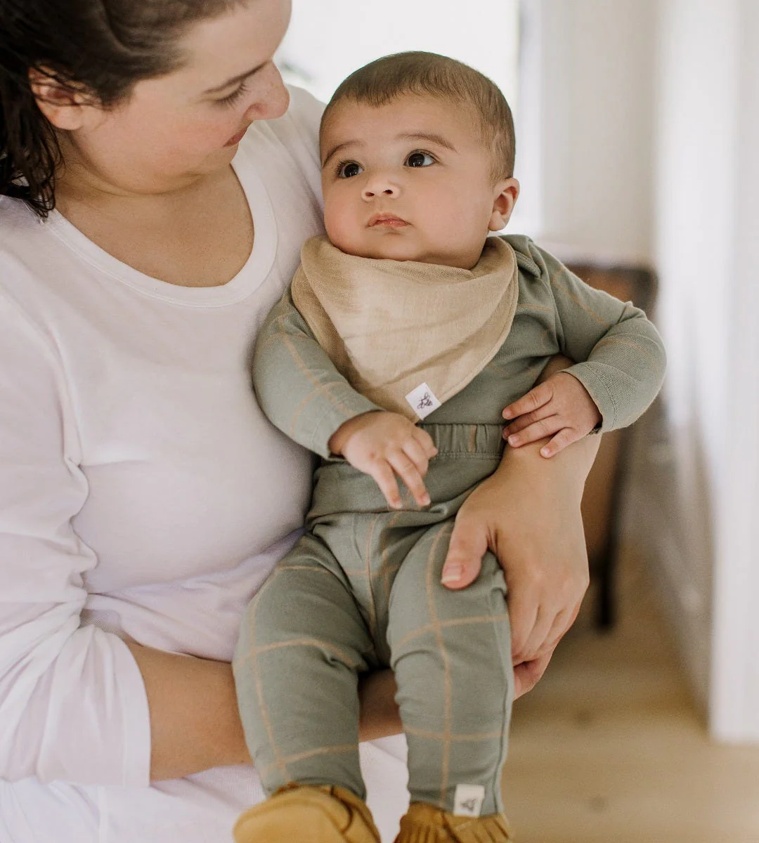 Organic Muslin Baby Bandana Bibs - Sea Foam Blue - Image 9