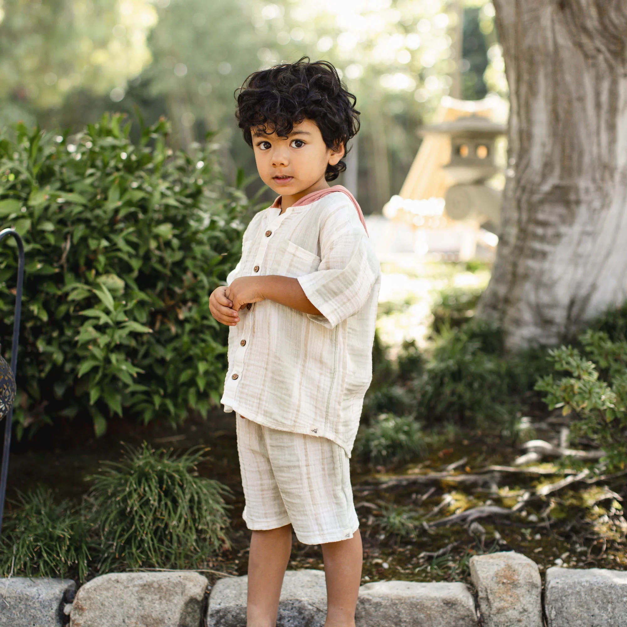 Pacific Stripe Hooded Shirt & Shorts Set - Image 2
