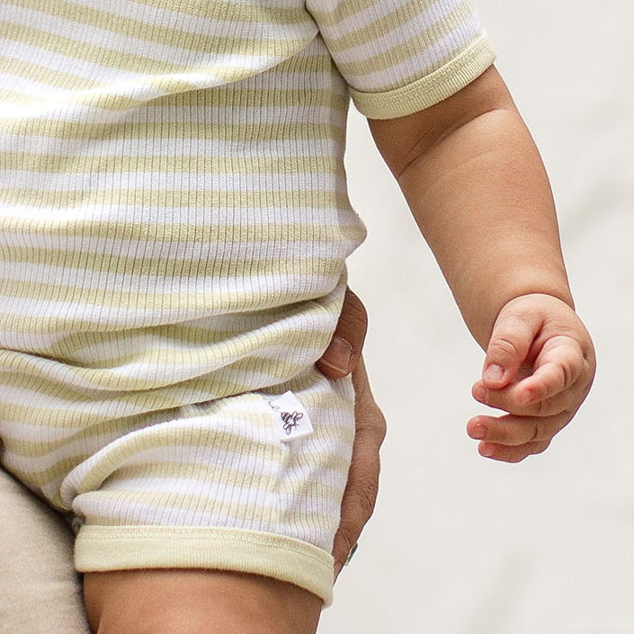 Rib Stripe Organic Cotton Baby Romper - Image 6