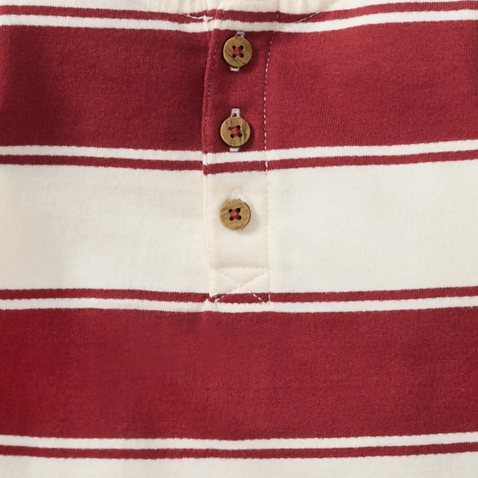 Rugby Peace Stripe Baby Boy Jumpsuit - Brick Red - Image 4