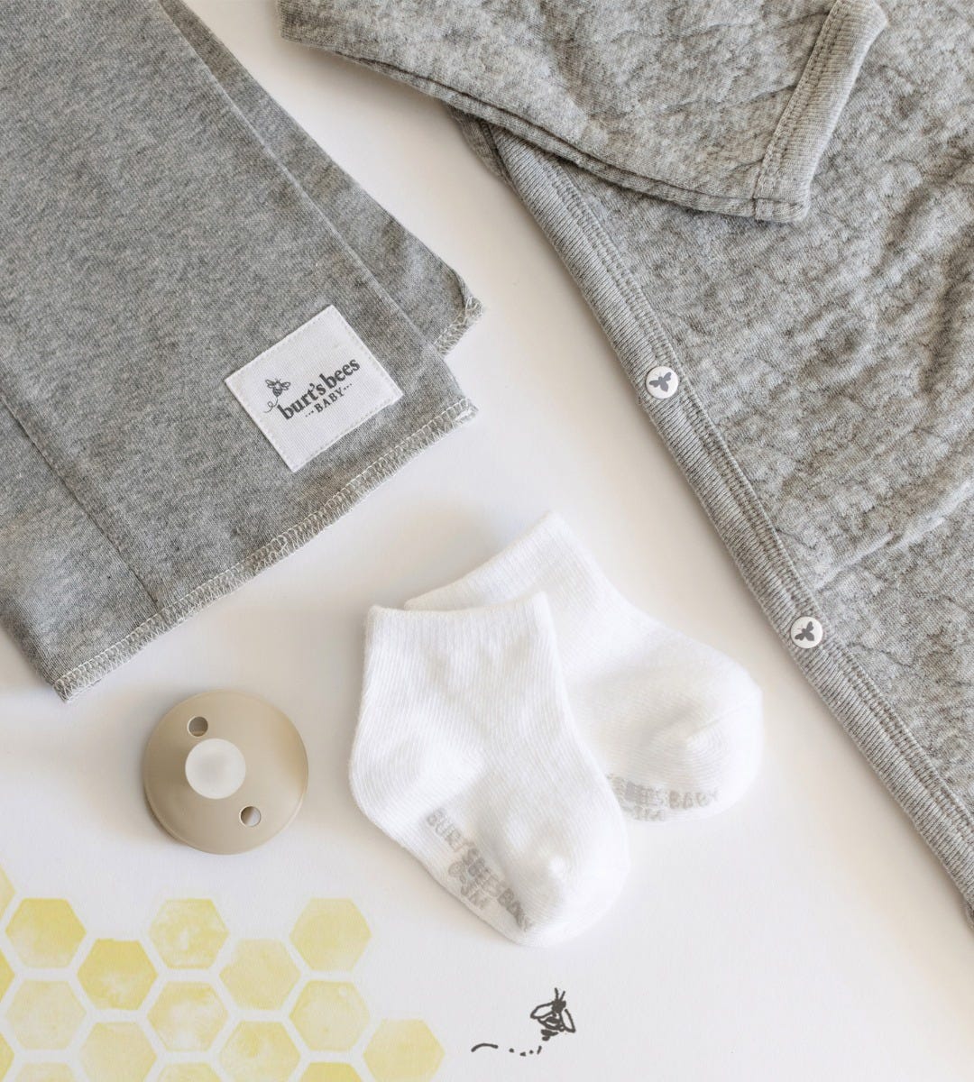 Solid Organic Cotton Toddler Crew Socks 6 Pack - Cloud - Image 4