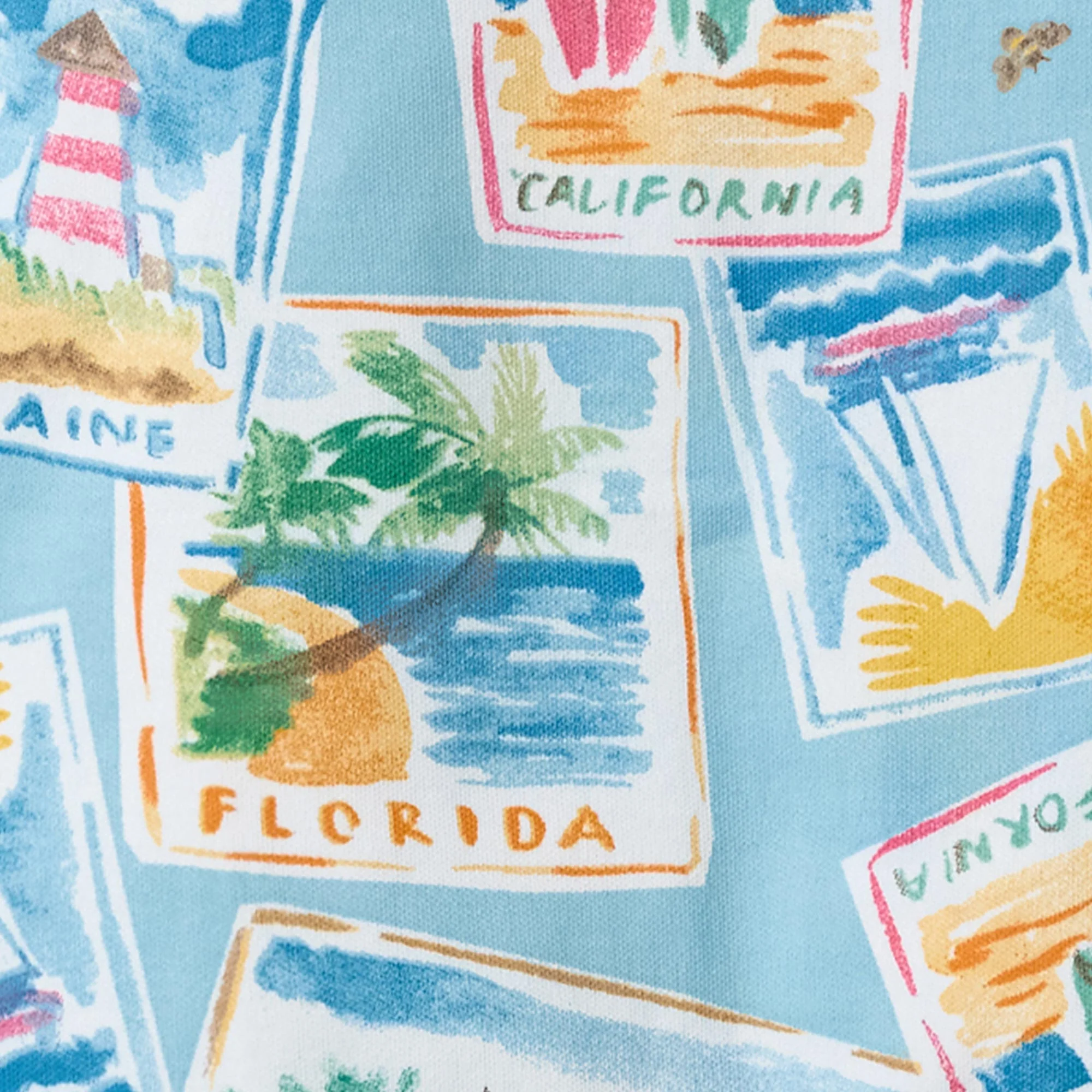 Vacation Postcards Organic Cotton Two-Piece Pajamas - Image 4