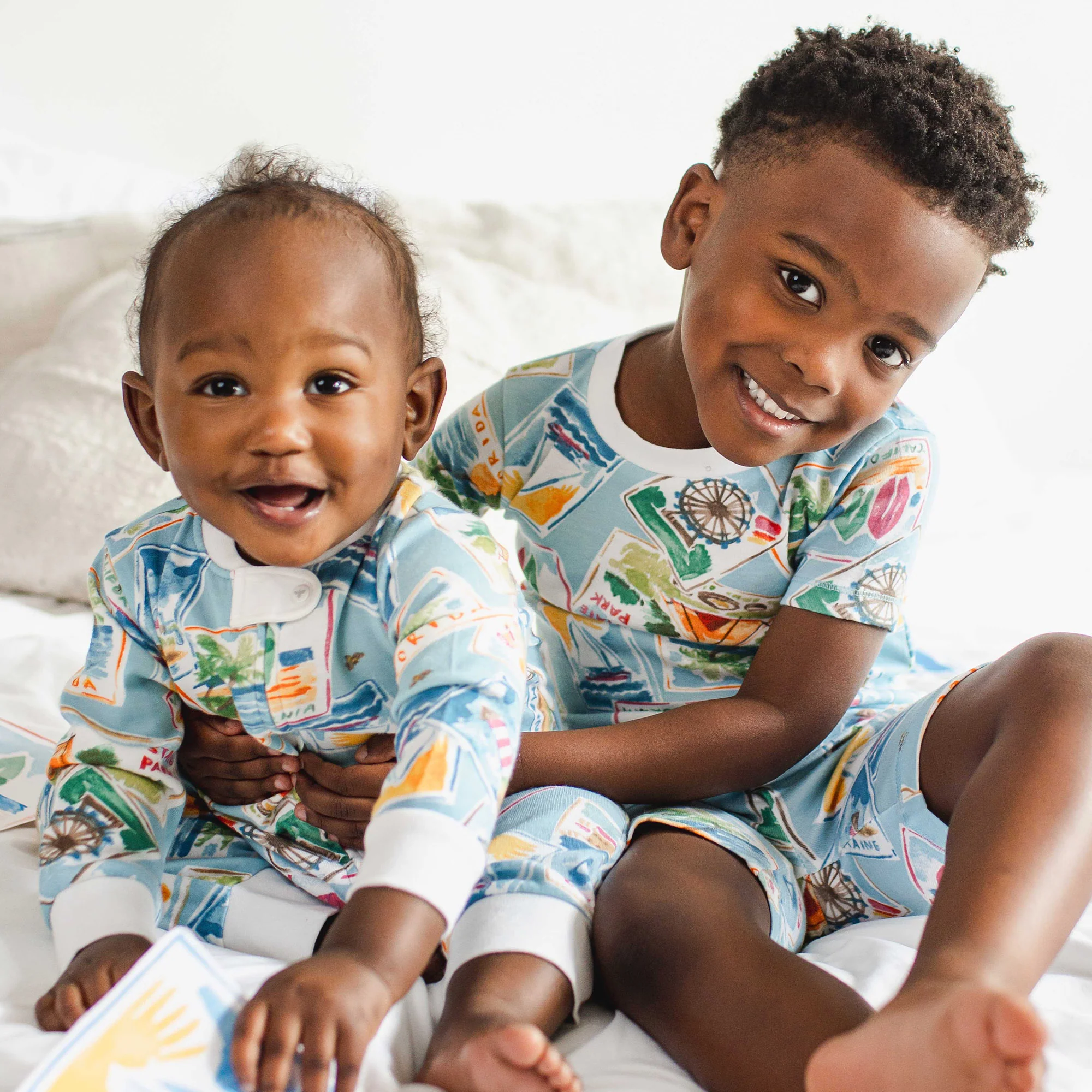 Vacation Postcards Organic Cotton Two-Piece Pajamas - Image 5