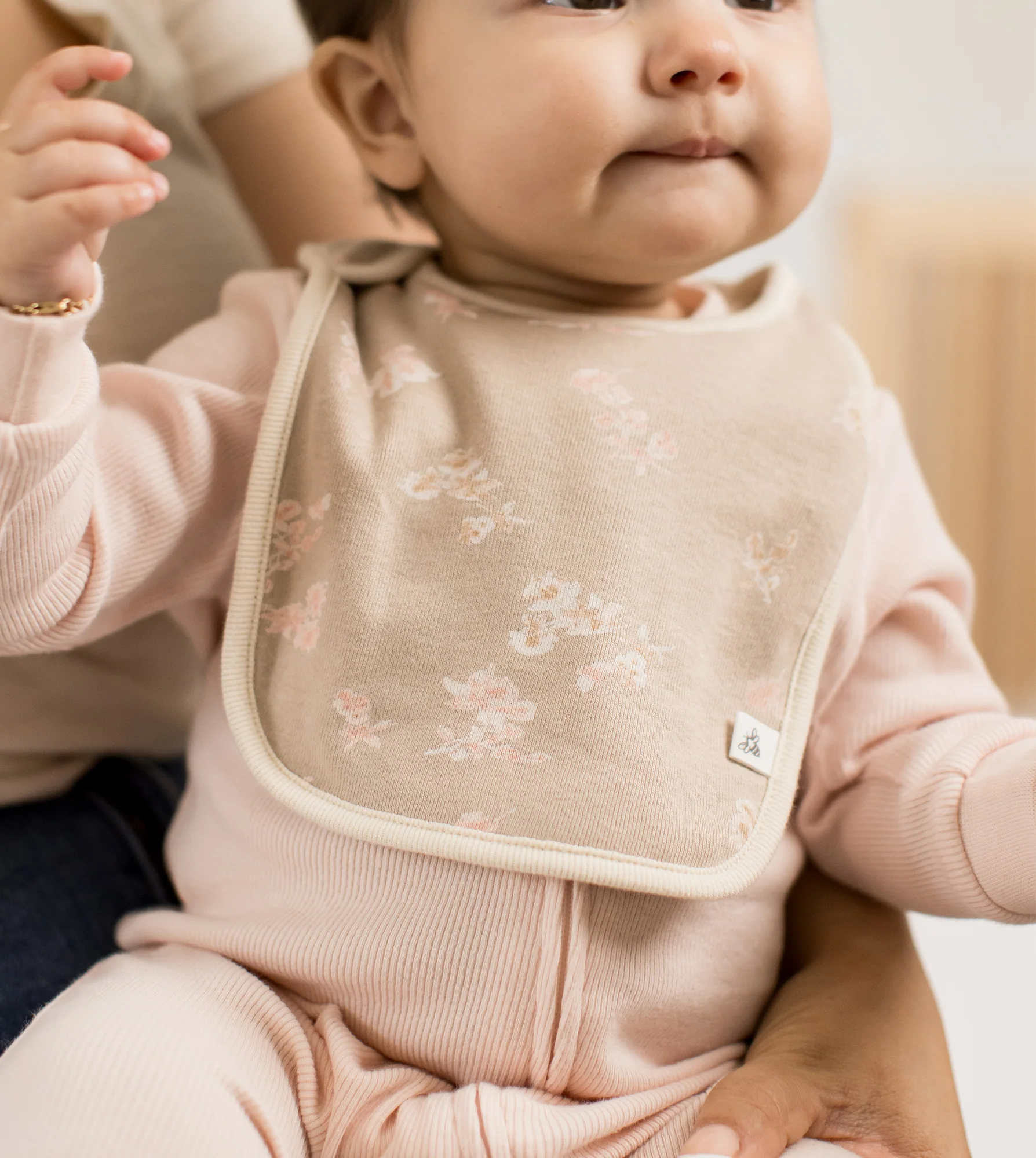 Whimsical Floral Organic Cotton Baby Bibs 5 Pack - Image 2
